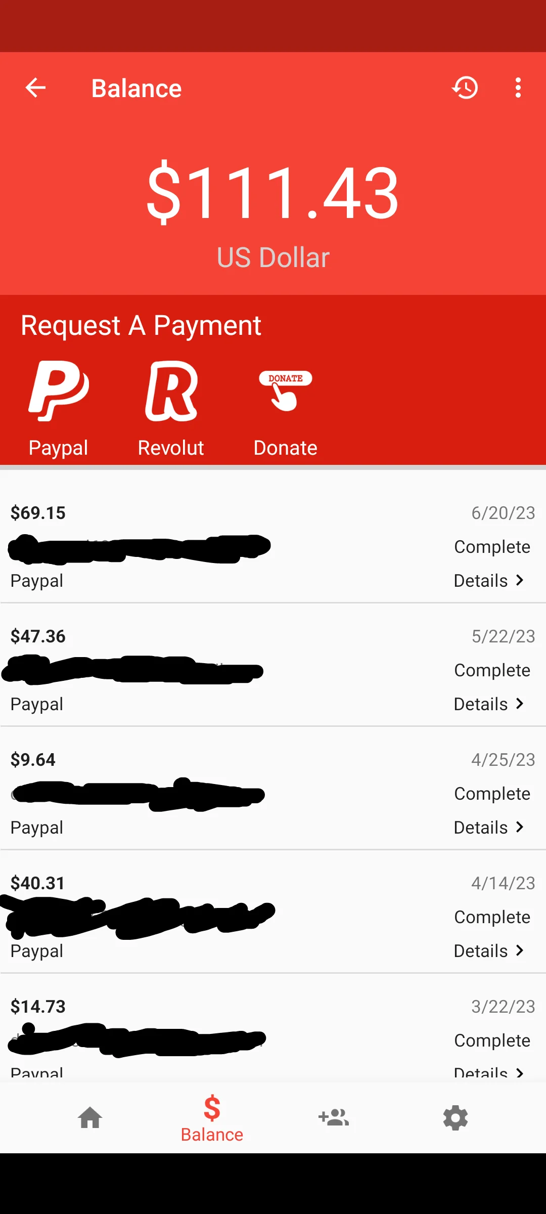 Comprovante de pagamento do app AttaPoll